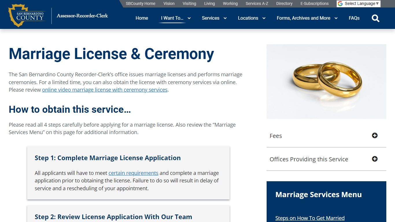 Marriage License & Ceremony - San Bernardino County ...