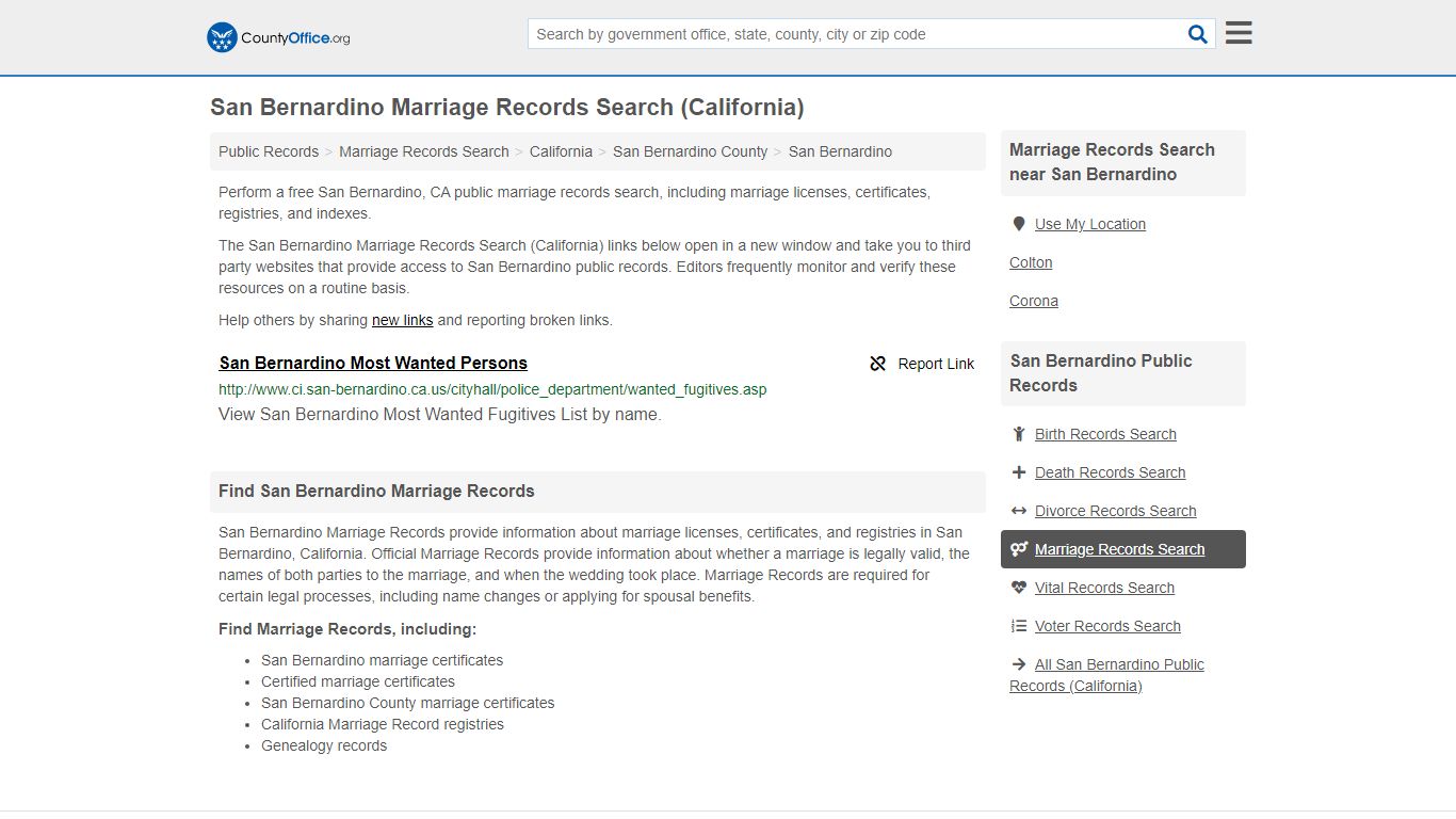 Marriage Records Search - San Bernardino, CA (Marriage ...