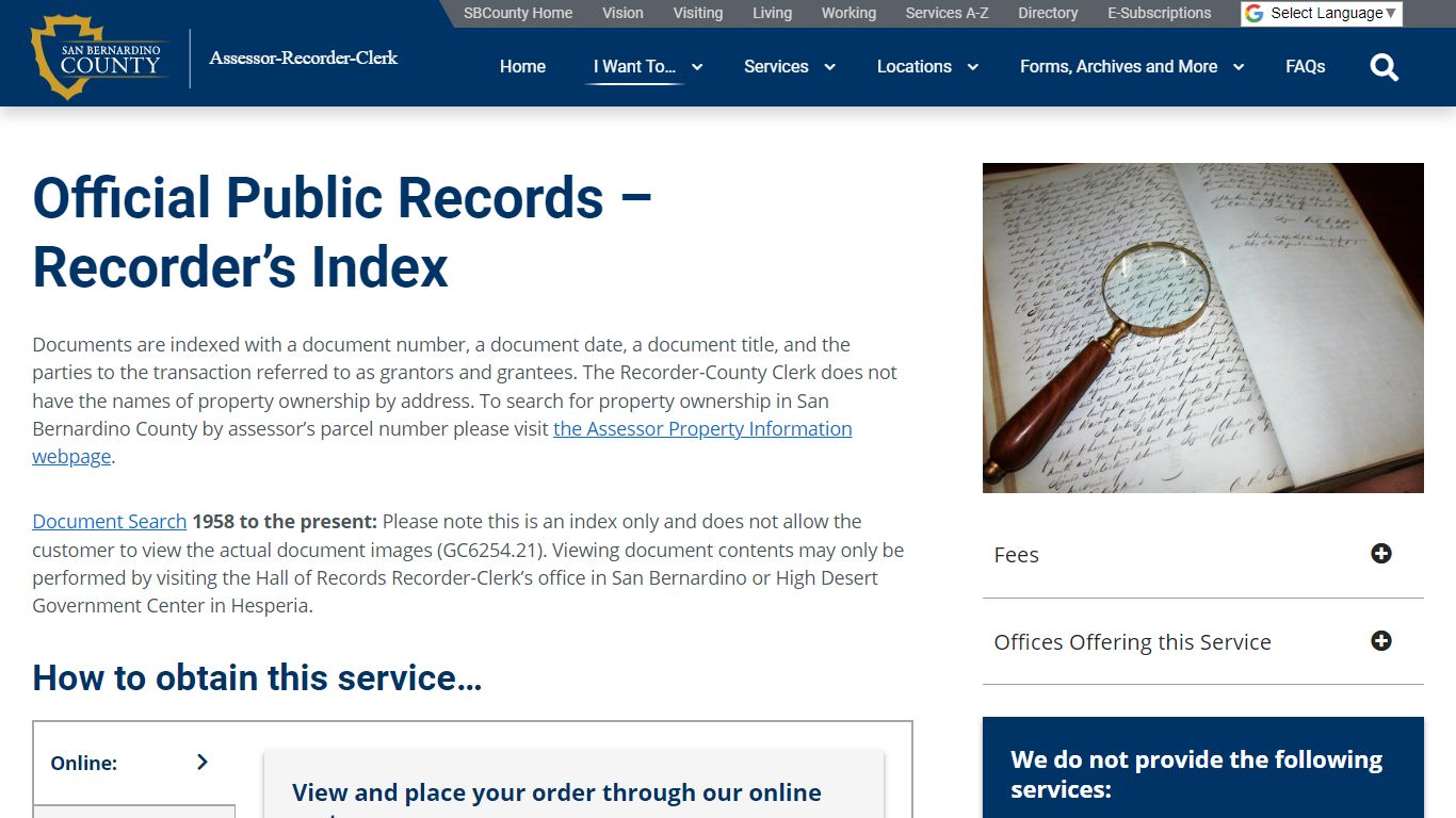 Public Official Records - San Bernardino County Assessor ...